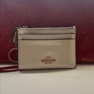 Coach Ivory Leather Card Pouch